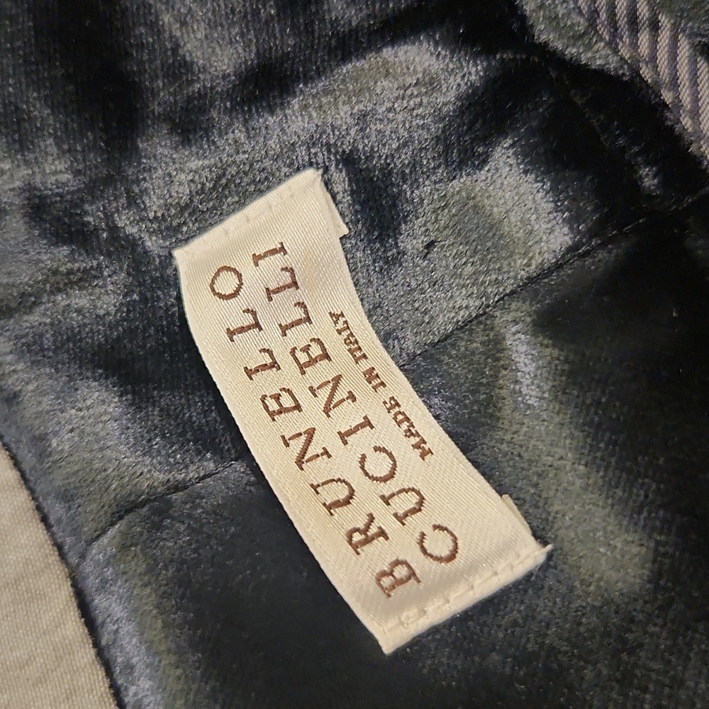 Chic Brunello Cucinelli High Waist Velvet Midnight Blue Cropped Pants Size 6! - Picture 2 of 11